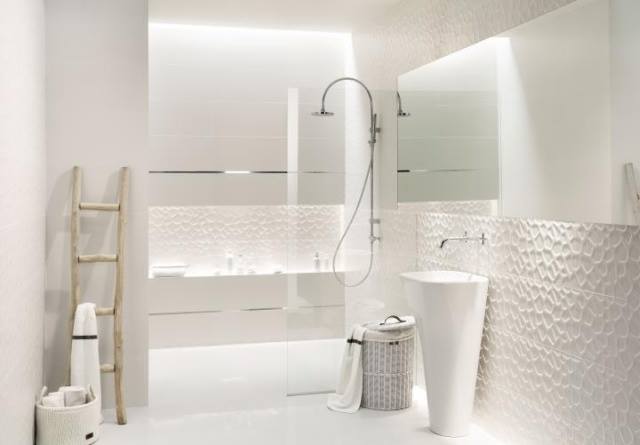 Płytki i dekory z efektem 3D - Łazienki - projekty, zdjęcia - łazienki na  zamówienie, meble łazienkowe, armatura łazienkowa
